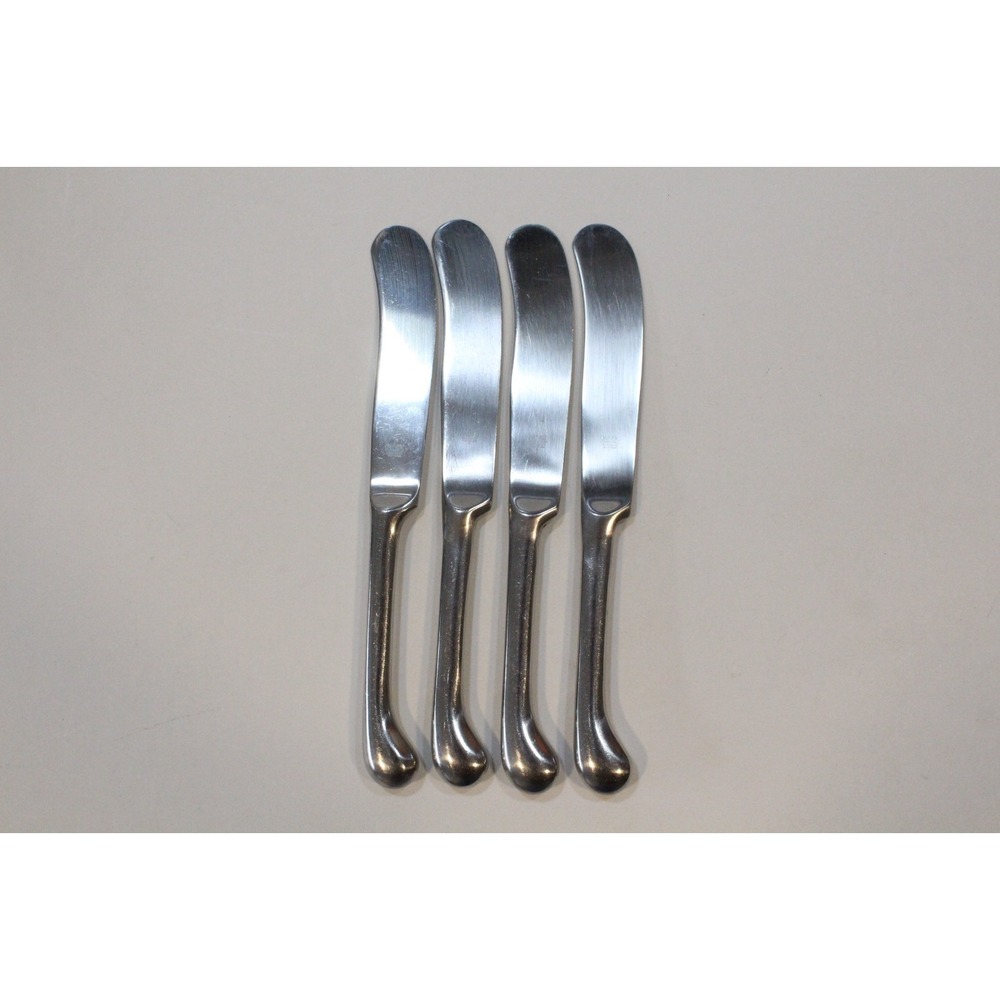 4 Old‎ French Hollow Pistol Knife Dansk KOBENHAVN Stainless Flatware